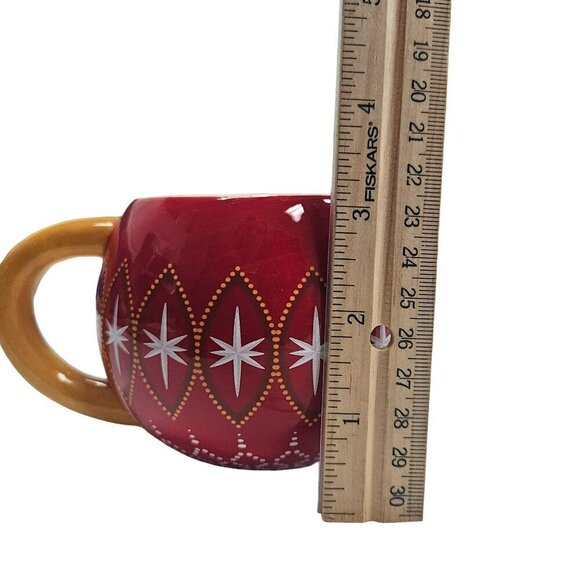 Harry & David Holiday Mug Red White Stars Ceramic Christmas Ornament Coffee Cup - Picture 7 of 8